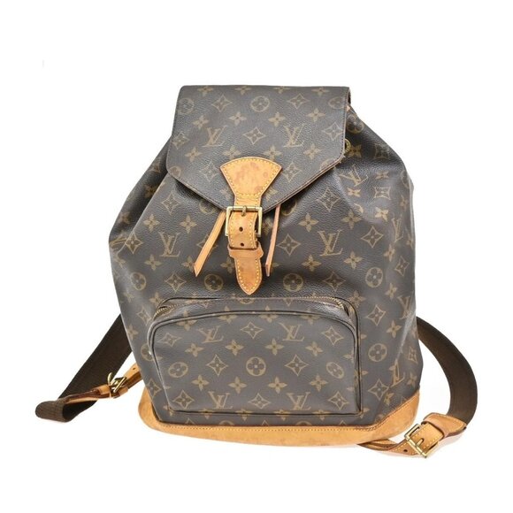 LOUIS VUITTON Montsouris GM Backpack Bag Monogram Leather Brown M51135 80EE765